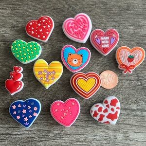 Jibbitz. NEW!  Valentine 2. Set of 12. Fits Crocs & similar. ♥️💗💌🩵❤️‍🩹